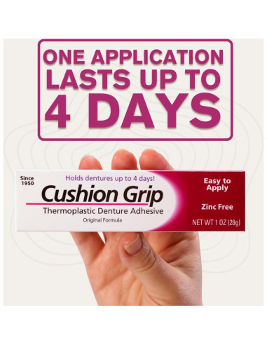 Adhesivo para Dentaduras Cushion Grip 28g - Ajuste y Comodidad