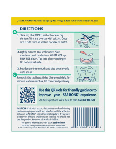 Sellos Adhesivos para Dentaduras Sea Bond Menta Fresca 30 Unidades 2