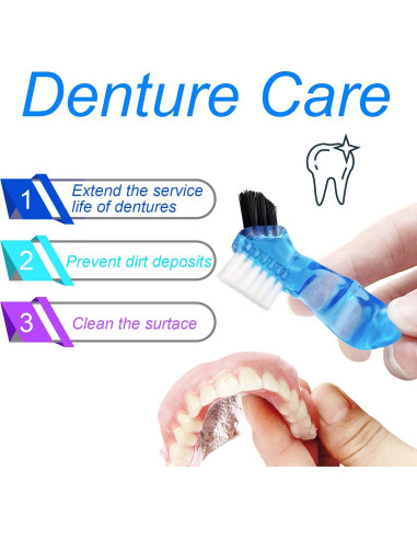 Estuche para Dentaduras Keedolla Púrpura con Cepillo 9.1x6.8cm