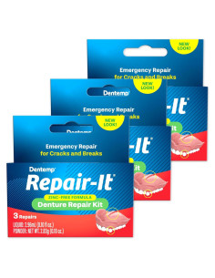 Kit de Reparación de Dentaduras Dentemp - 3 Reparaciones Rápidas