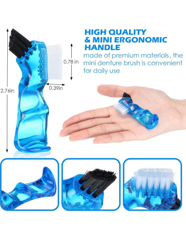 Tioncy 10 Mini Cepillos Dentales Portátiles para Dentaduras