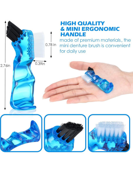 Tioncy 10 Mini Cepillos Dentales Portátiles para Dentaduras