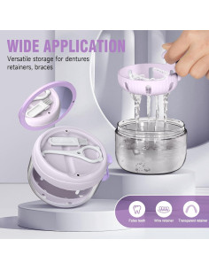 Caja de Baño para Dentaduras NETCEEM, Estuche Portátil 9.4cm 2