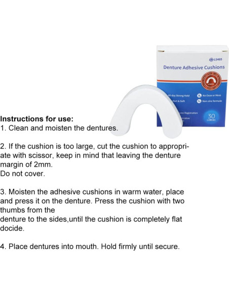 120 Almohadillas Adhesivas para Dentaduras CARESHINE - Suave y Segura