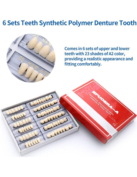 168 Piezas Dientes Falsos Dentales Resina Acrílica A2