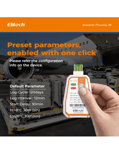 Registrador de Datos de Temperatura Elitech RC-17N NFC USB