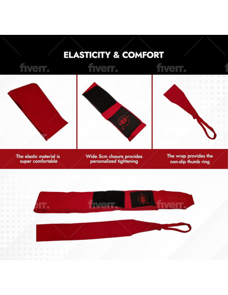 Envolturas de Mano Hoplite Sports 4.5m para Boxeo y MMA