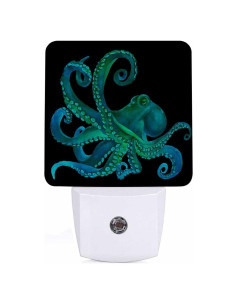 Luz Nocturna LED Chrobak Pulpo Acuarela Azul con Sensor