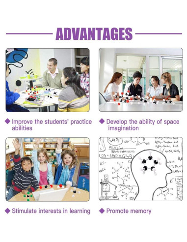 Kit de Modelo Molecular Swpeet 125 Piezas para Química