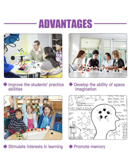 Kit de Modelo Molecular Swpeet 125 Piezas para Química