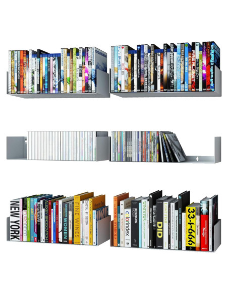 Estantes Flotantes Wallniture Bali Blancos - Juego de 6 Unidades