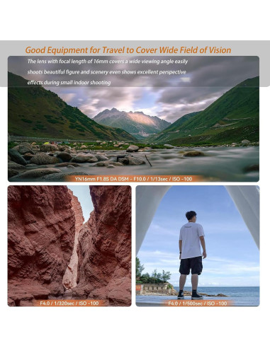 Lente Prime YONGNUO YN16mm F1.8 para Cámaras Sony E-Mount