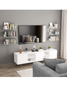 Estantes Flotantes Wallniture Bali Blancos - Juego de 6 Unidades 2