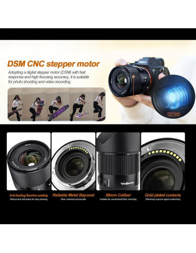 Lente Prime YONGNUO YN16mm F1.8 para Cámaras Sony E-Mount