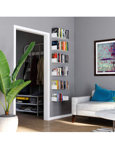 Estantes Flotantes Wallniture Bali Blancos - Juego de 6 Unidades