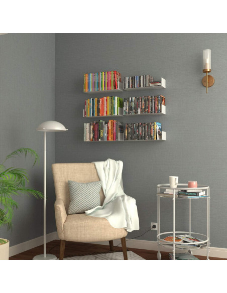 Estantes Flotantes Wallniture Bali Blancos - Juego de 6 Unidades