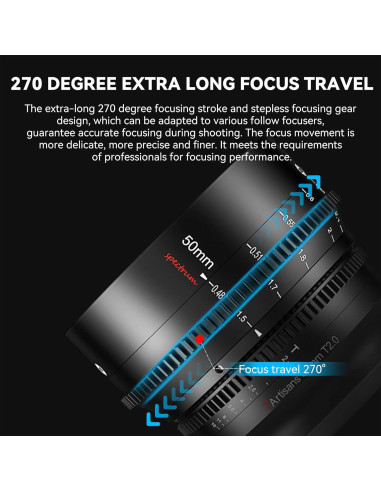 Lente Cine 50mm T2.0 7artisans para Nikon Z - Enfoque Manual