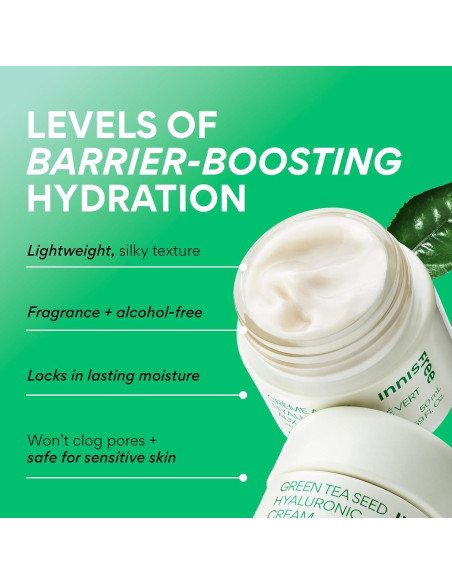 Crema Hidratante Facial Innisfree 50 ml con Ácido Hialurónico y Té Verde Crema Hidratante Facial Innisfree 50 ml con Ácido Hialurónico y Té Verde