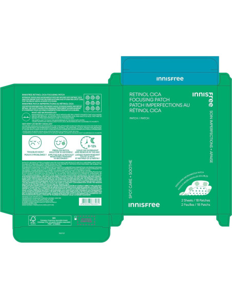Parche Hidrocoloide Innisfree Retinol Cica 18 Parches para Acné