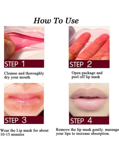 Mascarilla Labial Hidratante Felico 30PCS Colágeno Rosa