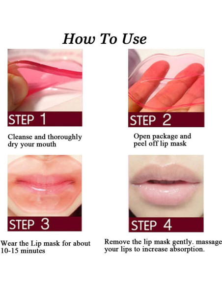 Mascarilla Labial Hidratante Felico 30PCS Colágeno Rosa