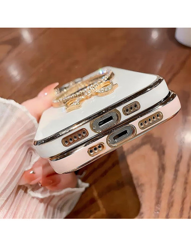 Funda Bumper YAOZOCASE Rosa para iPhone 14 Pro Max con Espejo