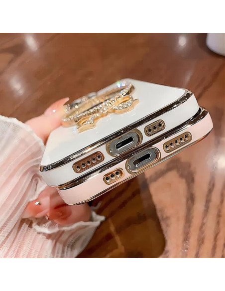 Funda Bumper YAOZOCASE Rosa para iPhone 14 Pro Max con Espejo