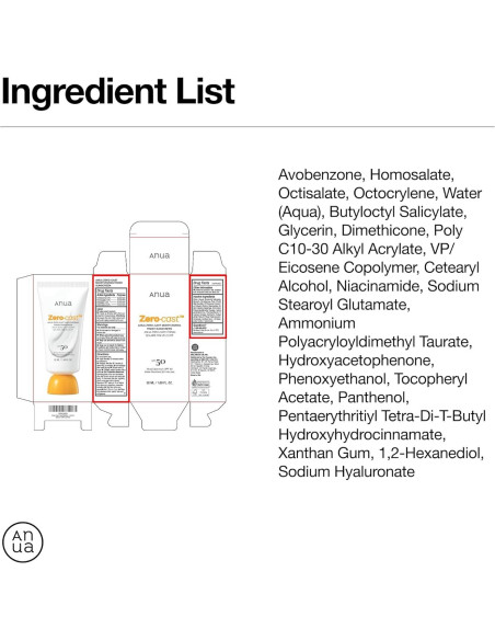 Protector Solar Facial Anua Zero-Cast SPF 50 50ml
