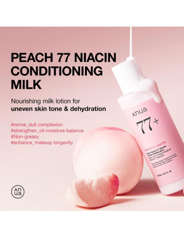 Loción Acondicionadora Facial ANUA 150ml - Niacina y Durazno