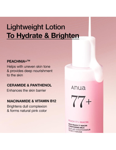 Loción Acondicionadora Facial ANUA 150ml - Niacina y Durazno