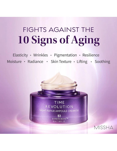 Crema Nocturna MISSHA Time Revolution 49.9 ml - Reparación Profunda