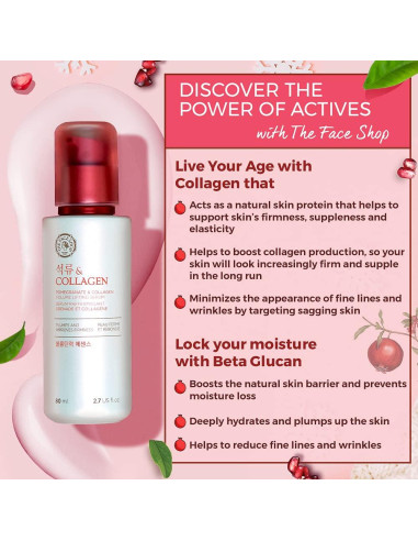 Suero Voluminizador The Face Shop con Colágeno y Granada 80ml