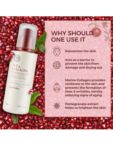 Suero Voluminizador The Face Shop con Colágeno y Granada 80ml