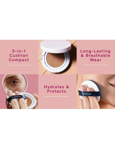 Base de Maquillaje Cushion Missha No.21 Beige Claro 15g