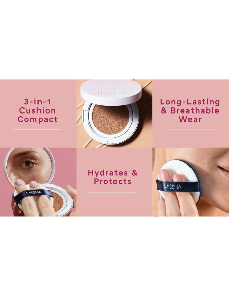 Base de Maquillaje Cushion Missha No.21 Beige Claro 15g