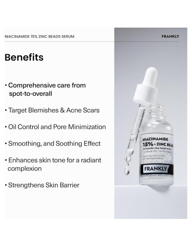 Suero Niacinamida 15% Frankly 59.87 ml - Cuidado Acné y Manchas