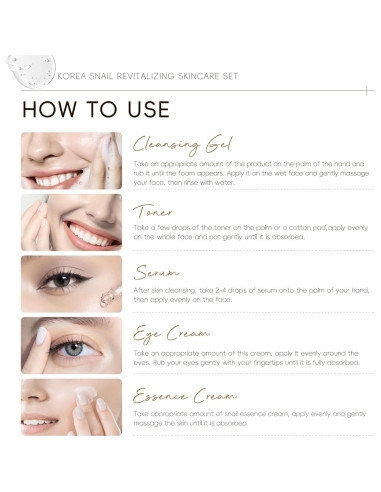 Kit de Cuidado de Piel Coreano ISHERBIN 5 Piezas Hidratante