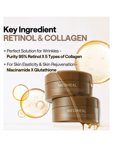 Parches para Ojos Mediheal Retinol Colágeno 60 Unidades Hidrogel Parches para Ojos Mediheal Retinol Colágeno 60 Unidades Hidrogel