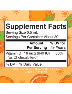 Gotas Líquidas de Vitamina D3 MaryRuth 640 IU para Niños 0.5 mL 2