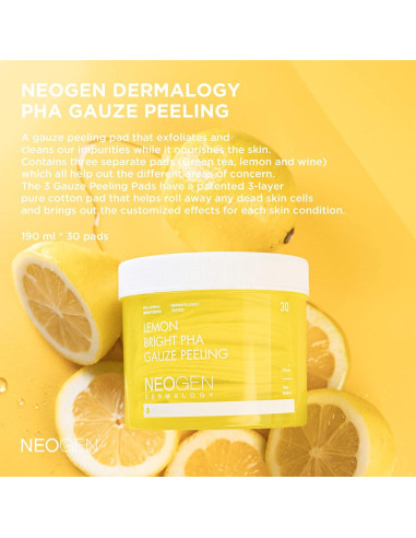 NEOGEN Almohadillas Exfoliantes PHA Limón 30 unidades Cuidado Piel
