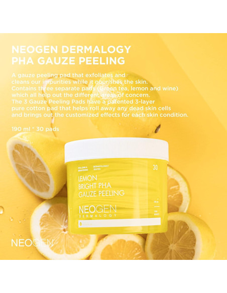 NEOGEN Almohadillas Exfoliantes PHA Limón 30 unidades Cuidado Piel