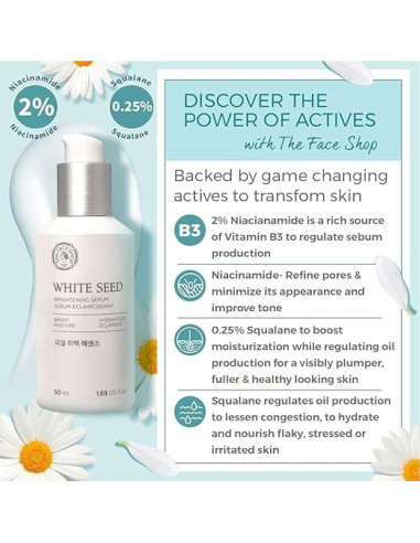 Suero Iluminador The Face Shop Whiteseed 50 ml - Hidratación y Antienvejecimiento