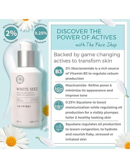 Suero Iluminador The Face Shop Whiteseed 50 ml - Hidratación y Antienvejecimiento