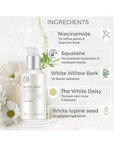 Suero Iluminador The Face Shop Whiteseed 50 ml - Hidratación y Antienvejecimiento