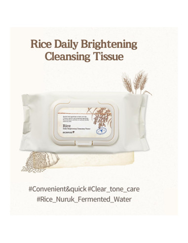 Mascarilla Lavable SKINFOOD Arroz 99g y Toallitas Limpiadoras 80 Hojas