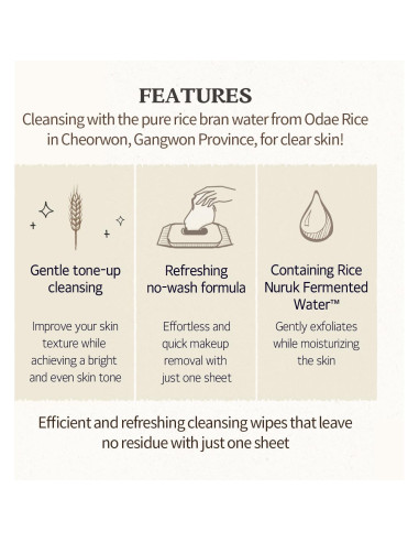 Mascarilla Lavable SKINFOOD Arroz 99g y Toallitas Limpiadoras 80 Hojas