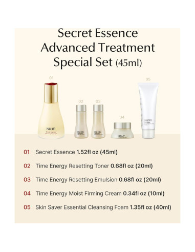 Set de Cuidado de Piel SU:M Esencia Secreta Avanzada 5 Piezas