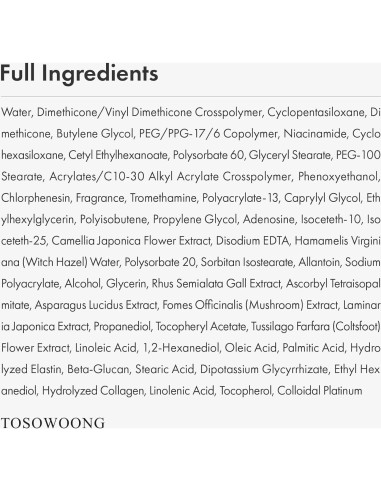 Suero Astringente de Poros TOSOWOONG 30ml - Niacinamida y Alantoína