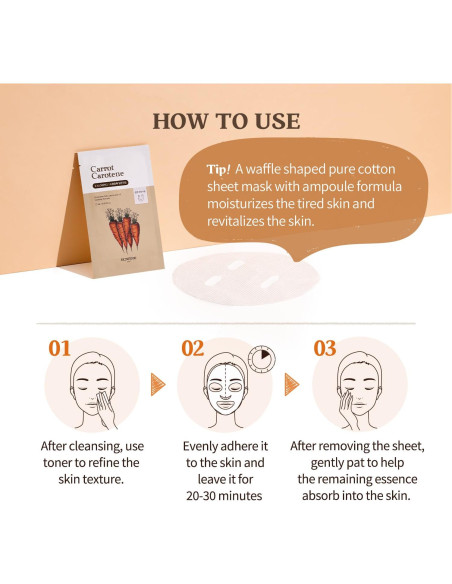 Mascarilla Hidratante SKINFOOD Caroteno de Zanahoria 10ea 270ml