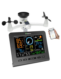 Estación Meteorológica WiFi Urageuxy con Pluviómetro y Sensor Exterior